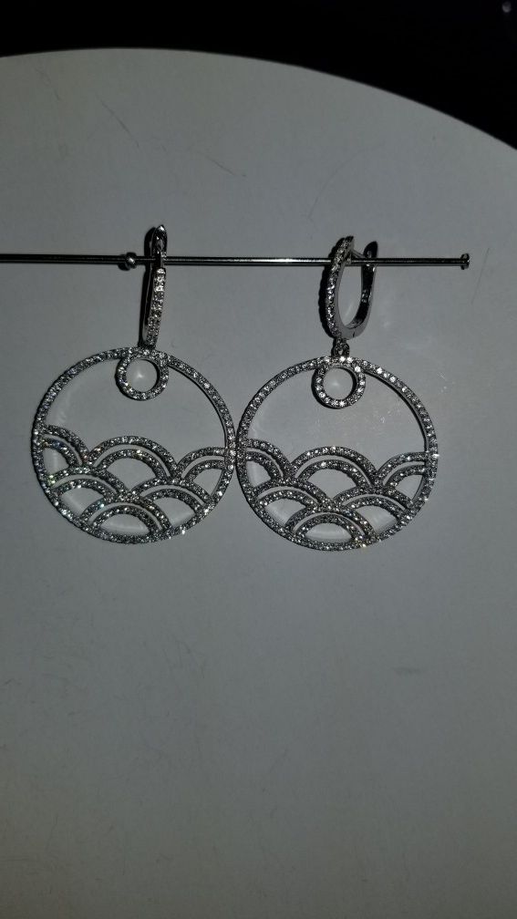 Sterling Silver Diamond secure post earrings