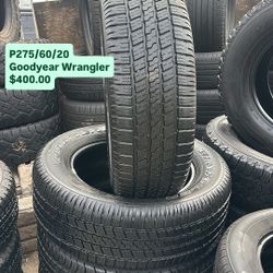 P275/60/20 Goodyear Wrangler Semi new All Four 98% Tread 