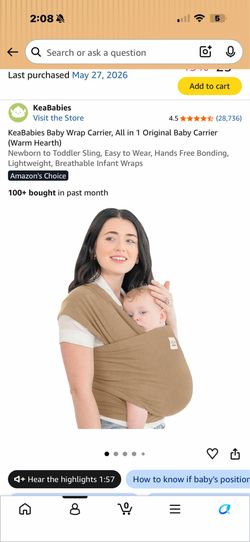 Keababies baby wrap carrier