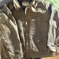FILSON Lined Tin Cloth Cruiser  Jacket Size XL