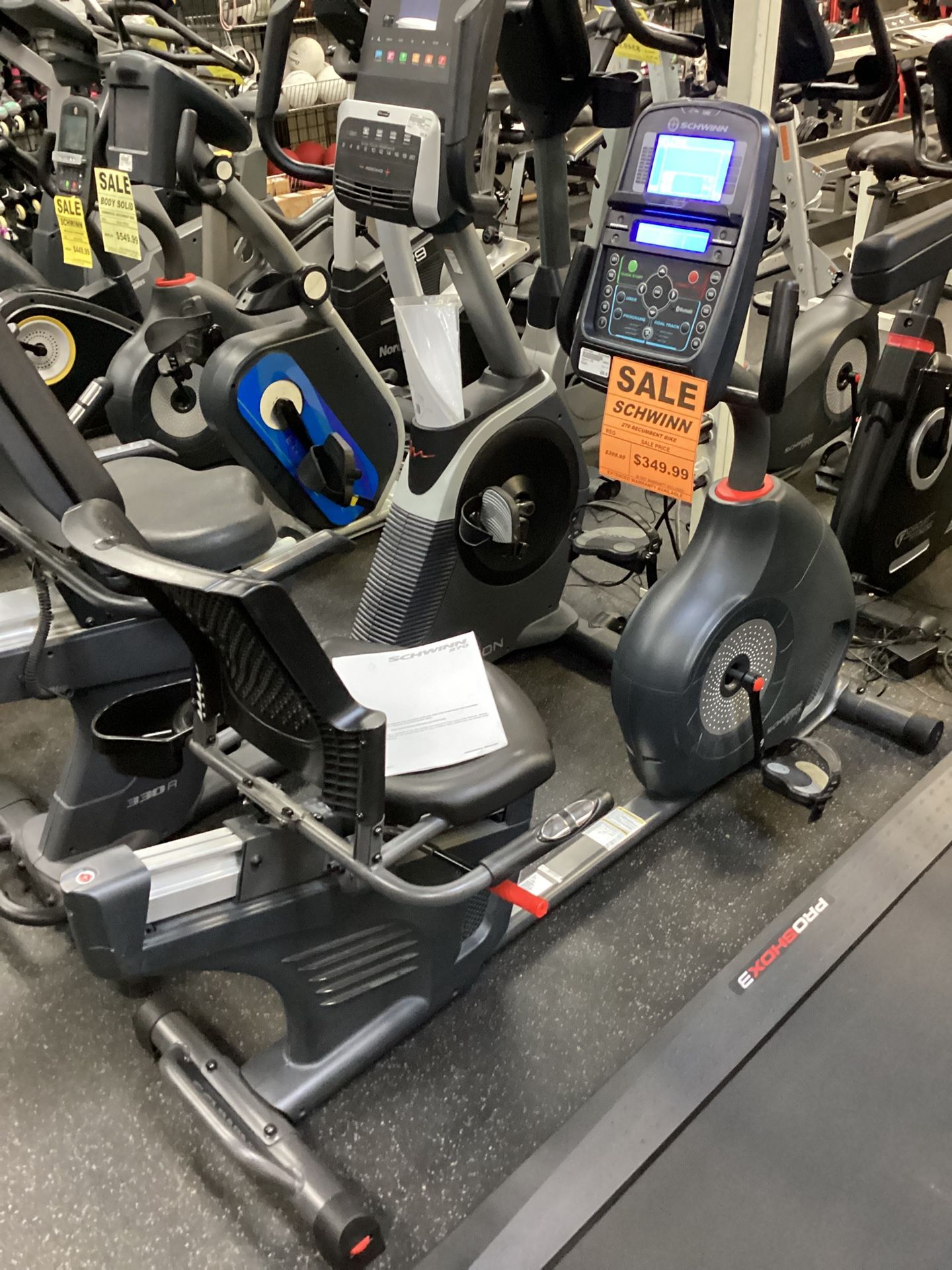 Schwinn 270 Recumbent Exercise Bike With Warranty