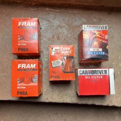 assorted oil filters, old but good ,  in original boxes, fram & car & driver $5/ each