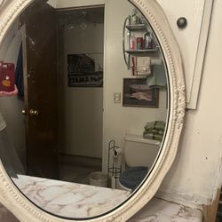 Antique oval mirror And Beveled 