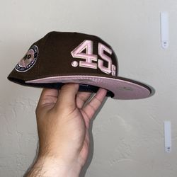 Brown Houston Astros Fitted Hat Pink UV 40th Anniversary Sidepatch