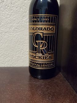 Etched COLORADO ROCKIES INAUGURAL YEAR EMPTY WINE BOTTLE 