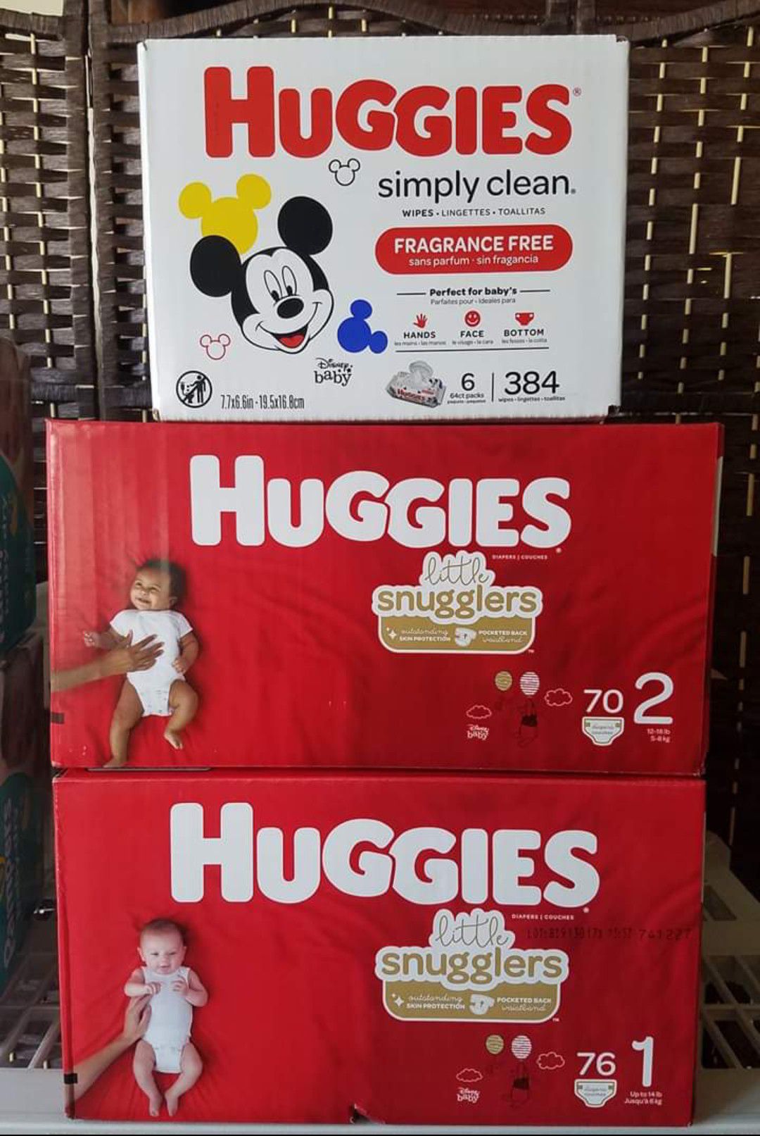 HUGGIES BABY BUNDLE. PICKUP ONLY. PHILADELPHIA BROAD AND OLNEY AREA. NO DELIVERY.