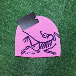 Pink Arc’teryx beanie hat