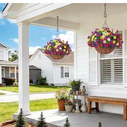 2 Artificial hanging flower new $$35
