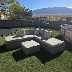 Wicker Patio Furniture Set, 6 Peice 