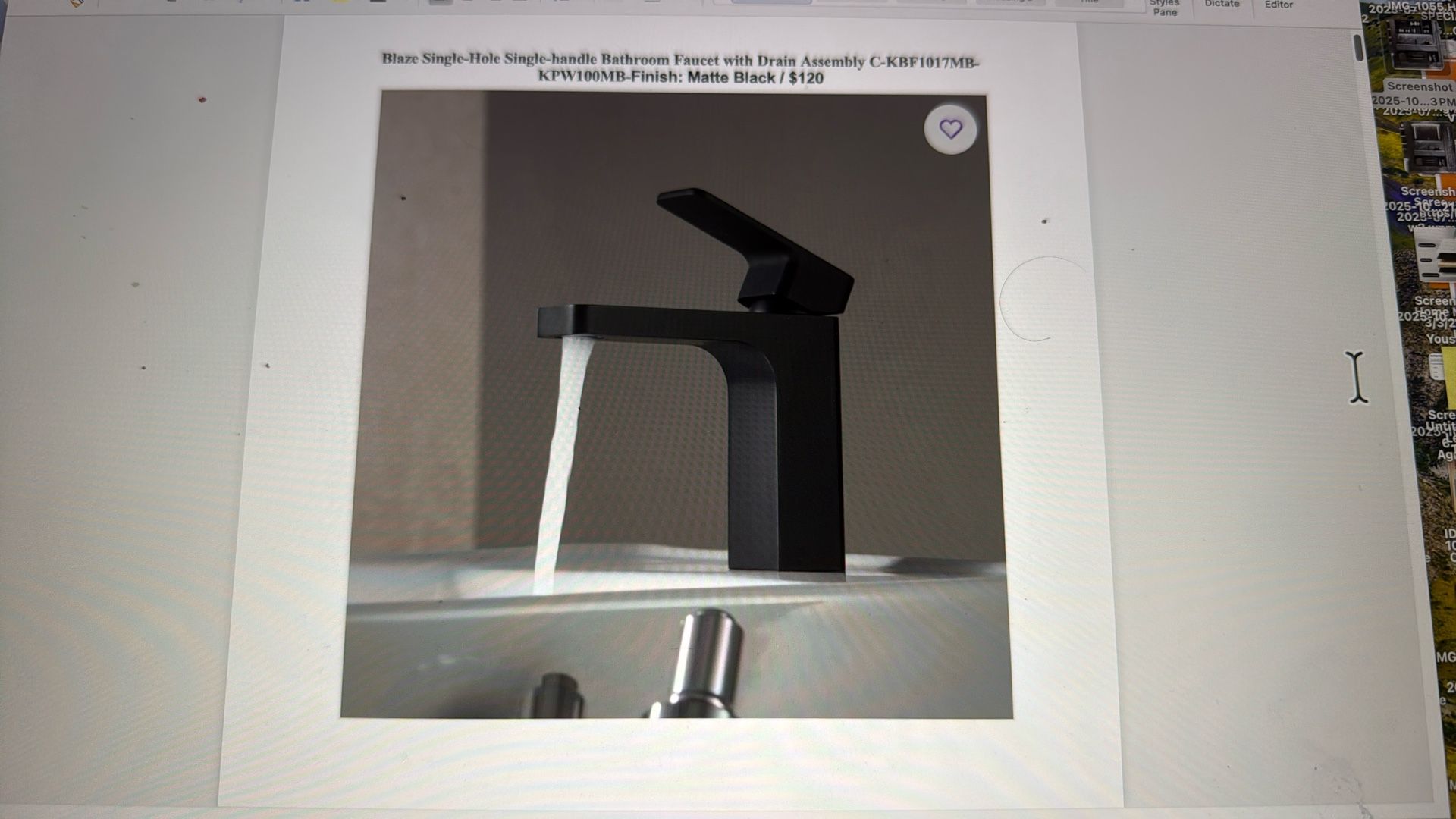 For Sale: Brand New Blaze Matte Black Bathroom Faucet (With Drain Assembly) – $120