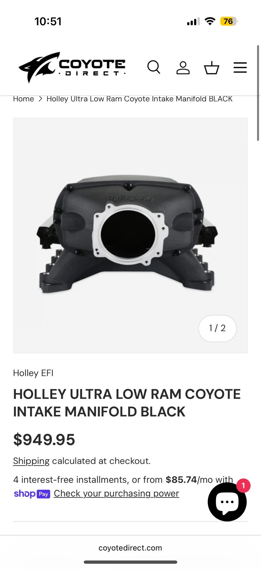 Coyote Intake Manifold