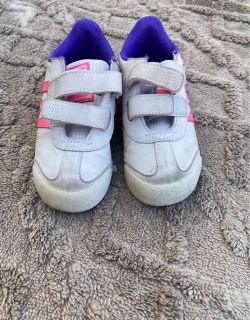 Adidas Originals Samoa Kids Shoes Gray Pink Purple Velcro Size 8K G99537