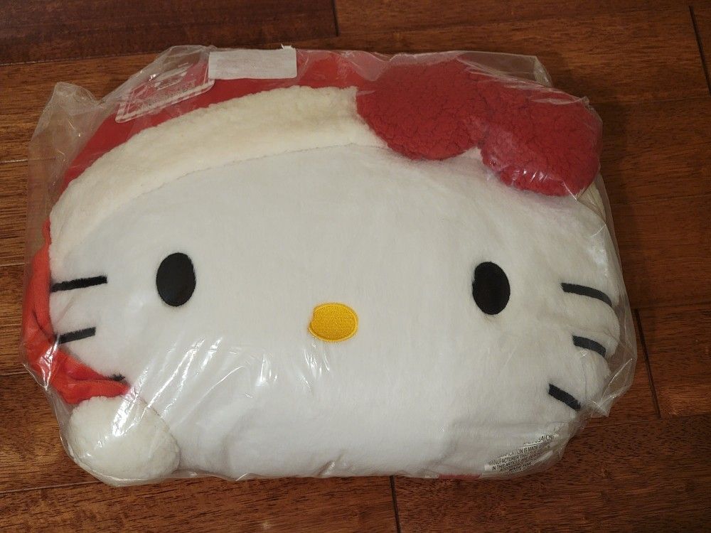 New Hello Kitty Plush Pillow 18" w/ Santa Hat
