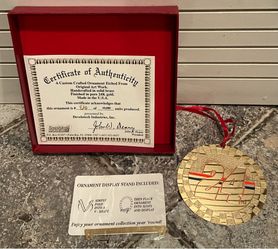 24 K Gold Plated 1997 Jeff Gordon Christmas Ornament With Box and COA