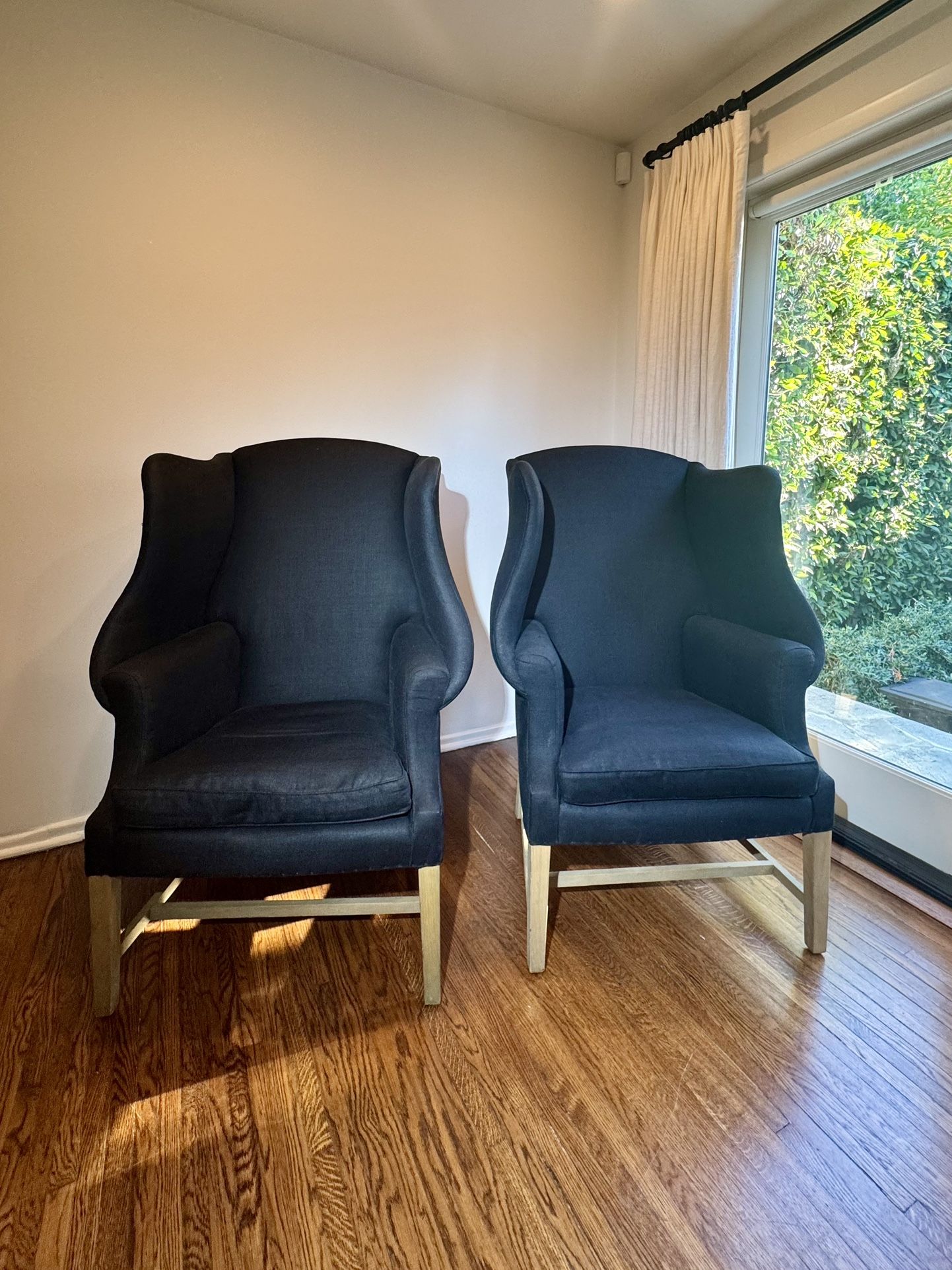Restoration Hardware - Set Of Two Wingback Chair, Black