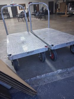 Uline Heavy-Duty Aluminum Platform Carts – Set of 2