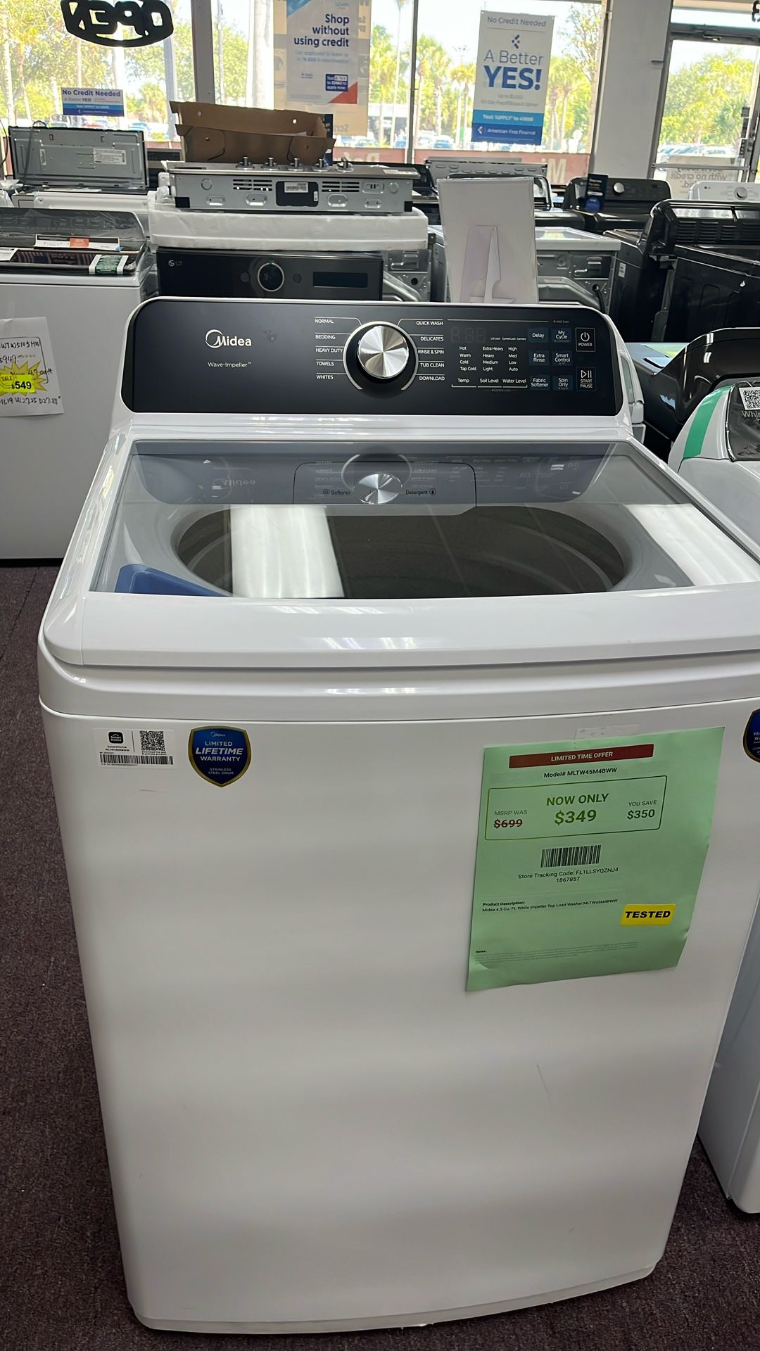 Washer Top Load New Open Box 1 Year Warranty