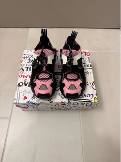 Dolce Gabbana Sorrento Shoes Pink Black Sneakers Women Size 8 38