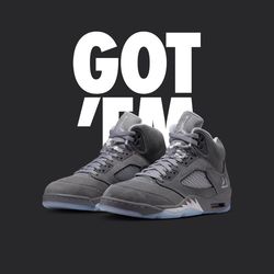 Wolf Grey 5s: Sz 10 & 11