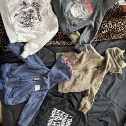 Baby Boy Toddler, 18 Month Sweatshirt, Hoodie, Romper, Clothing Lot Set Of 7