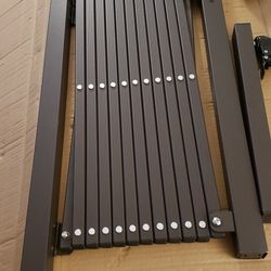 Aluminum Expandable Garden Fence, Portable Barricade Gate with Casters, Expansion Size 126×15.2×40.6 inches, Flexible Fence Mobile Barricade Safety Ba