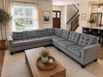 🚚🇲🇽FREE DELIV~($2,800 Retail)  5 Piece Modular Gray Sectional – Huge / Reconfigurable –