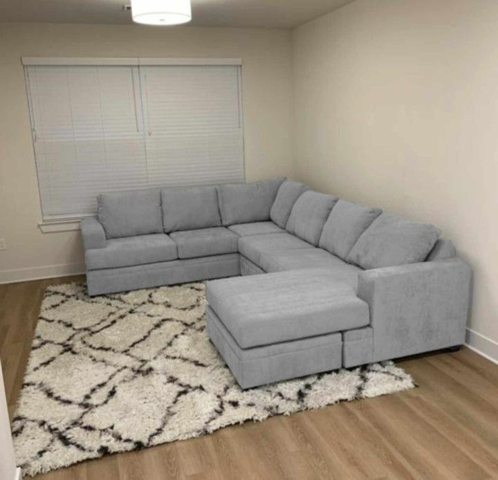 Gray Sectional Couch Sofa With Chaise