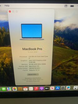 MacBook Pro 2018 I7 16gigs memory ram 512 HD Touch Bar
