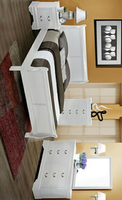 Rathdrum solid wood white bedroom set |ask king size bedroom set |Juego de dormitorio