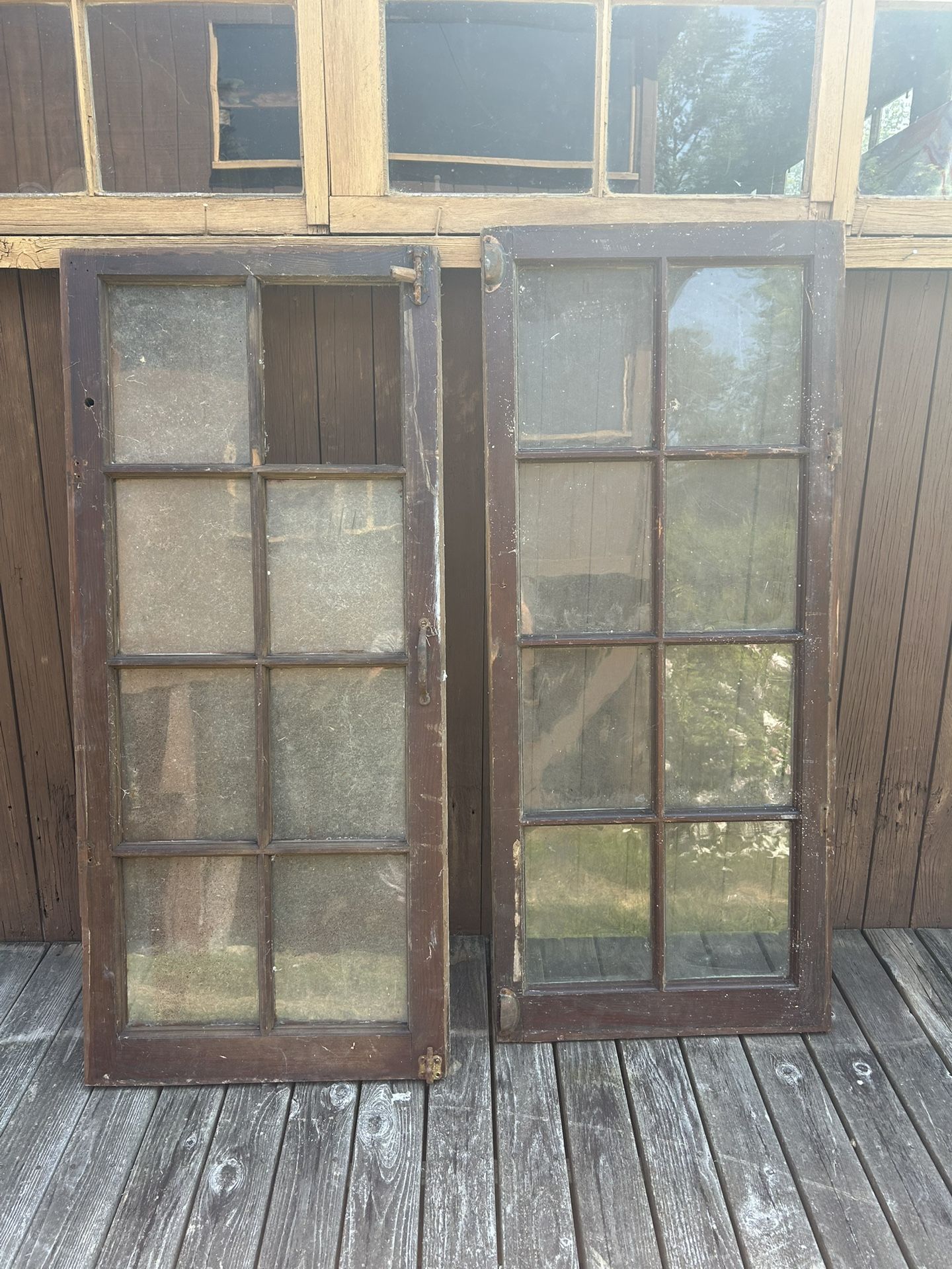2 Antique Barn Windows 