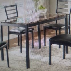 Dining Table & Chairs (Set 5)
