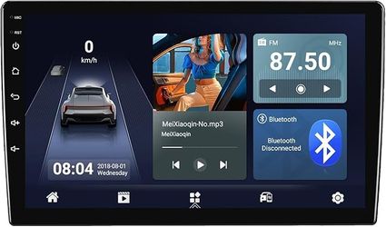 1+32G Android 14 Double Din Car Stereo 9 Inch Touchscreen