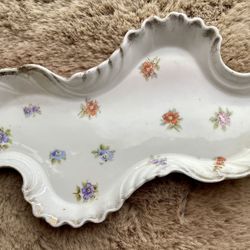 VTG Small Dish Marked Austria Floral Pattern 