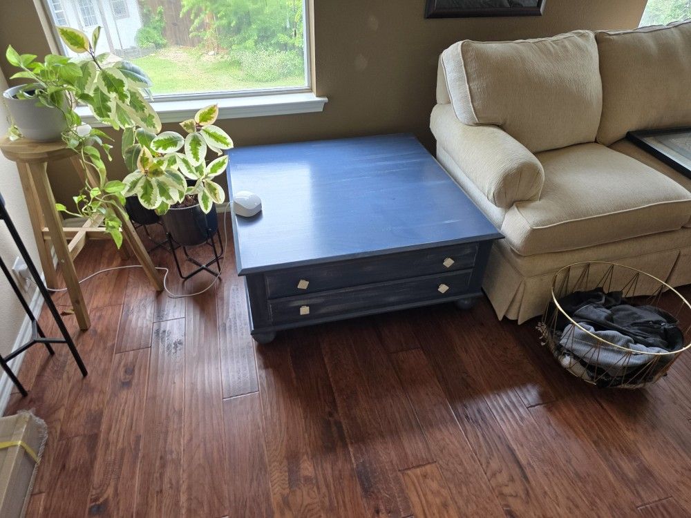 Blue Square Coffee Table and End Table