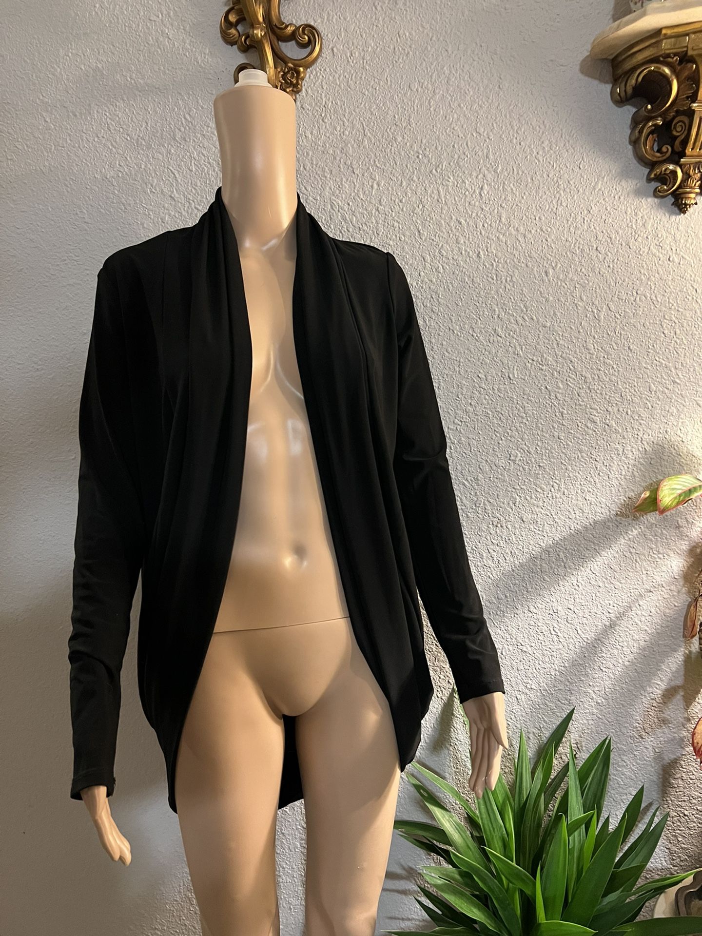 Open Black Cardigan Size 4( Small)