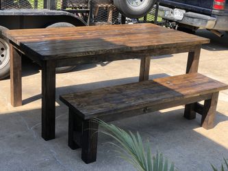 Rustic dining table w/ bench