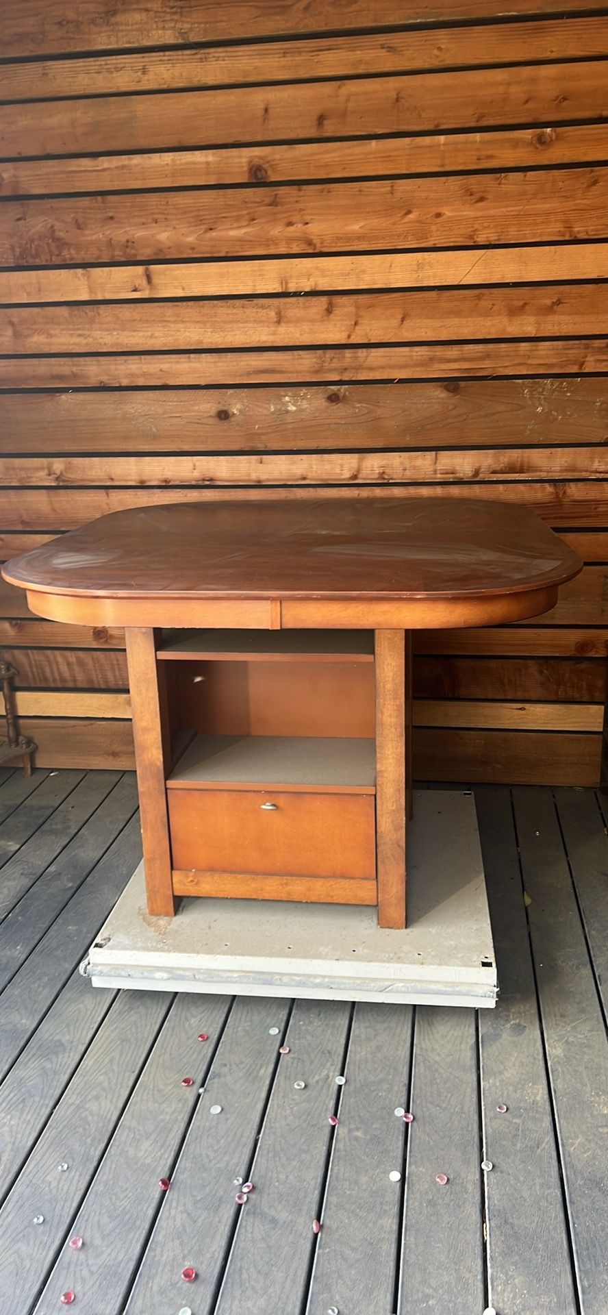 Dining Room Table With Some Interesting Storage Options Underneath 