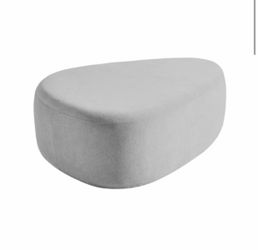 44 in. Modern Pebble-Shaped Gray Upholstered Ottoman