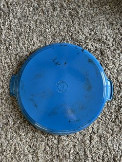 Le Creuset Blue #32 Enameled Cast Iron 12.5" Round BISTRO Grill Pan