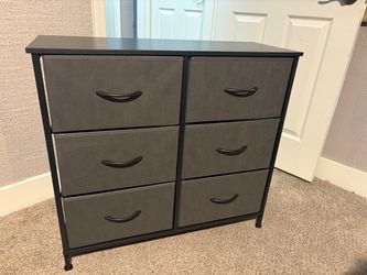 Brand New Gray 6 Drawer Fabric Dresser