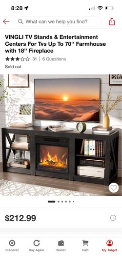 🔥 Like New Electric Fireplace TV Stand – Fits TVs Up to 70