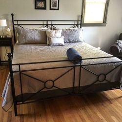*Charles P Rogers* Iron Campaign Queen Bed Frame ($2,200 Catalog Price) 