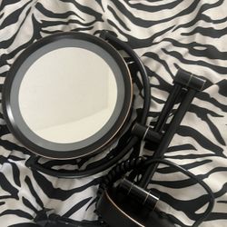 Double Sided LED Lighted Makeup Mirror, Wall Mounted 10X Magnifying Vanity Mirror with Switch