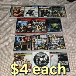 Ps3 Playstation 3 Games ( $4 Each )
