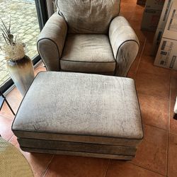 Leather Chair And Ottoman