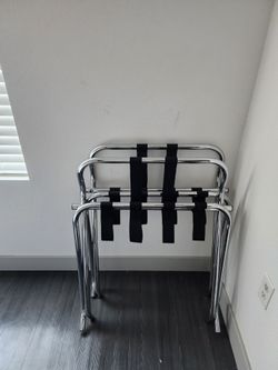 2 steel luggage stands