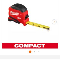 Milwaukee 25 ft. Compact Tape Measure with Fractional Scale