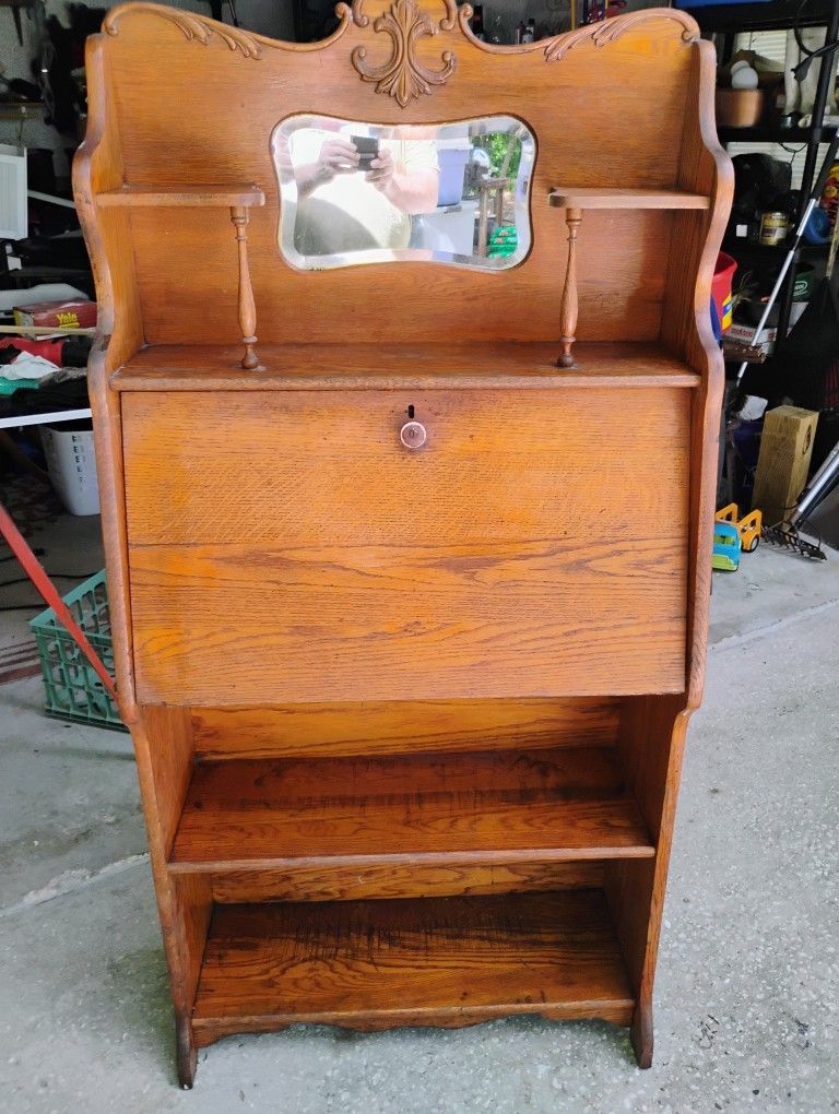 Antique Oak Wall Desk