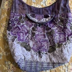 New Embroider Purple Sak Purse 