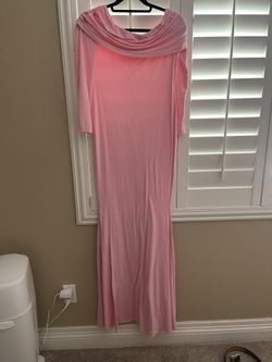 Pink Maternity Dress - Off-the-shoulder Size Small 